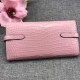 Hermès Kelly Wallet Shiny Alligator Long Pink HE0006