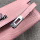 Hermès Kelly Wallet Shiny Alligator Long Pink HE0006