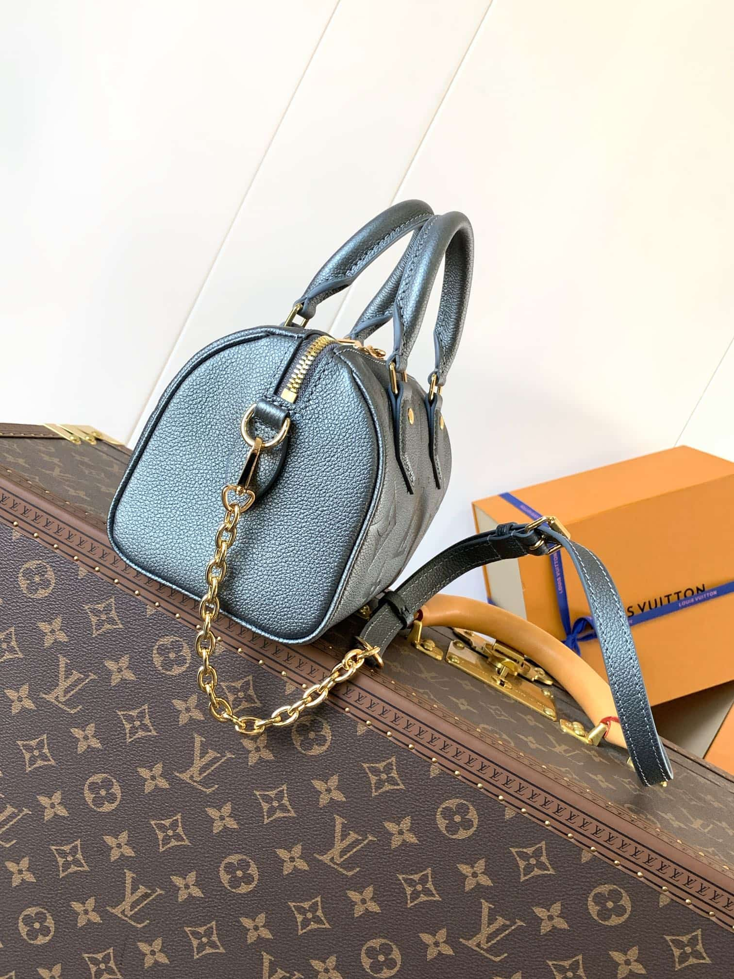 Louis Vuitton Speedy Bandoulière 20 Handbag Gun metal M12013