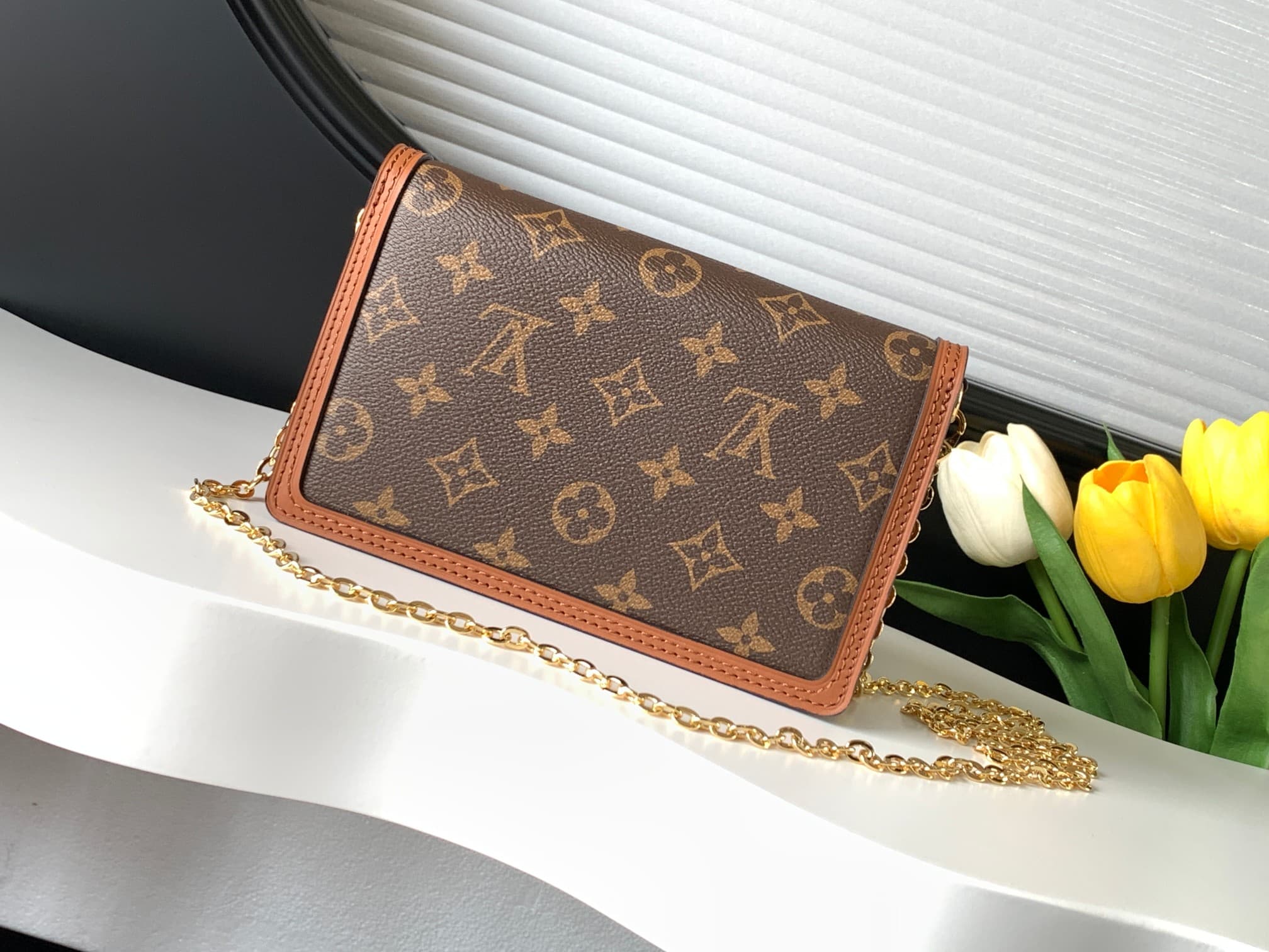 Louis Vuitton Dauphine Chain Wallet Handbag M68746