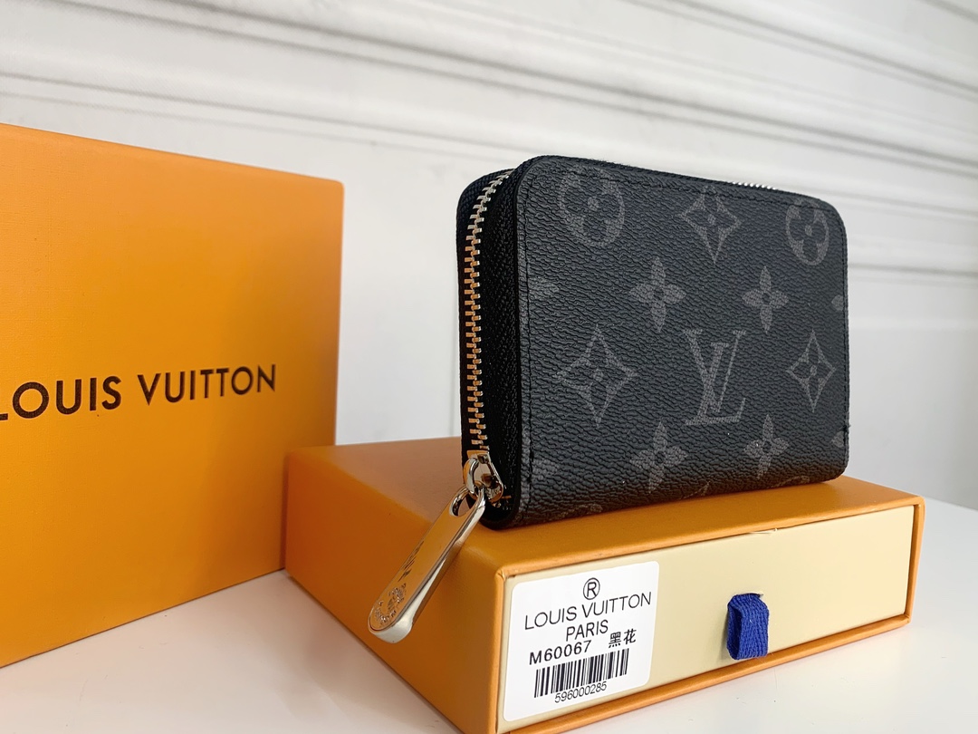 Louis Vuitton Zippy Coin Purse Wallet  Black M60067