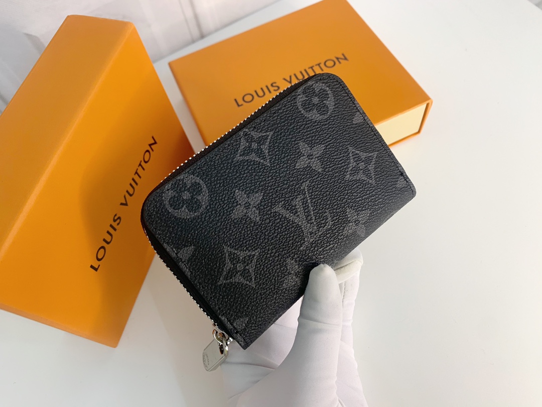 Louis Vuitton Zippy Coin Purse Wallet  Black M60067