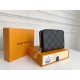 Louis Vuitton Zippy Coin Purse Wallet Black Plaid N63070