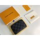 Louis Vuitton Zippy Coin Purse Wallet Black Plaid N63070