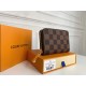 Louis Vuitton Zippy Coin Purse Wallet Brown Plaid N63070