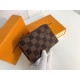 Louis Vuitton Zippy Coin Purse Wallet Brown Plaid N63070