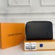 Louis Vuitton Zippy Coin Purse Wallet Solid Black M60067