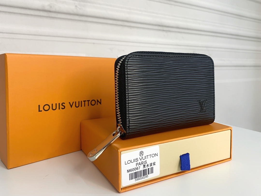 Louis Vuitton Zippy Coin Purse Wallet Black M60152