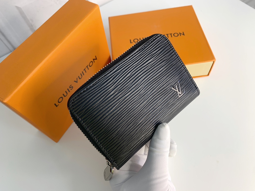 Louis Vuitton Zippy Coin Purse Wallet Black M60152