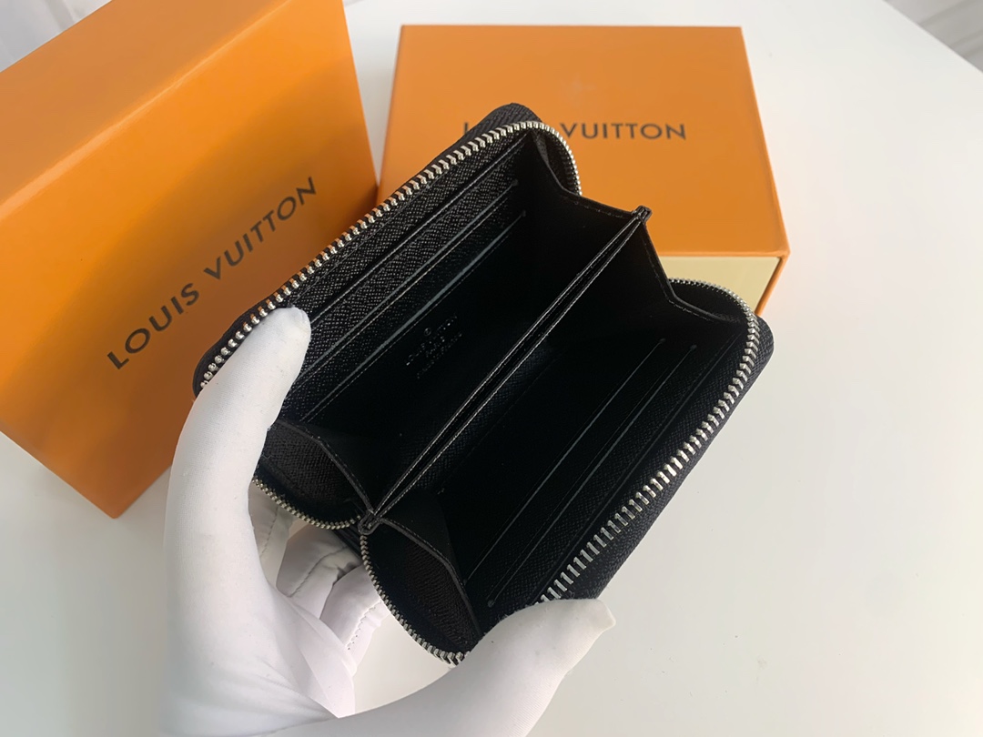 Louis Vuitton Zippy Coin Purse Wallet Black M60152