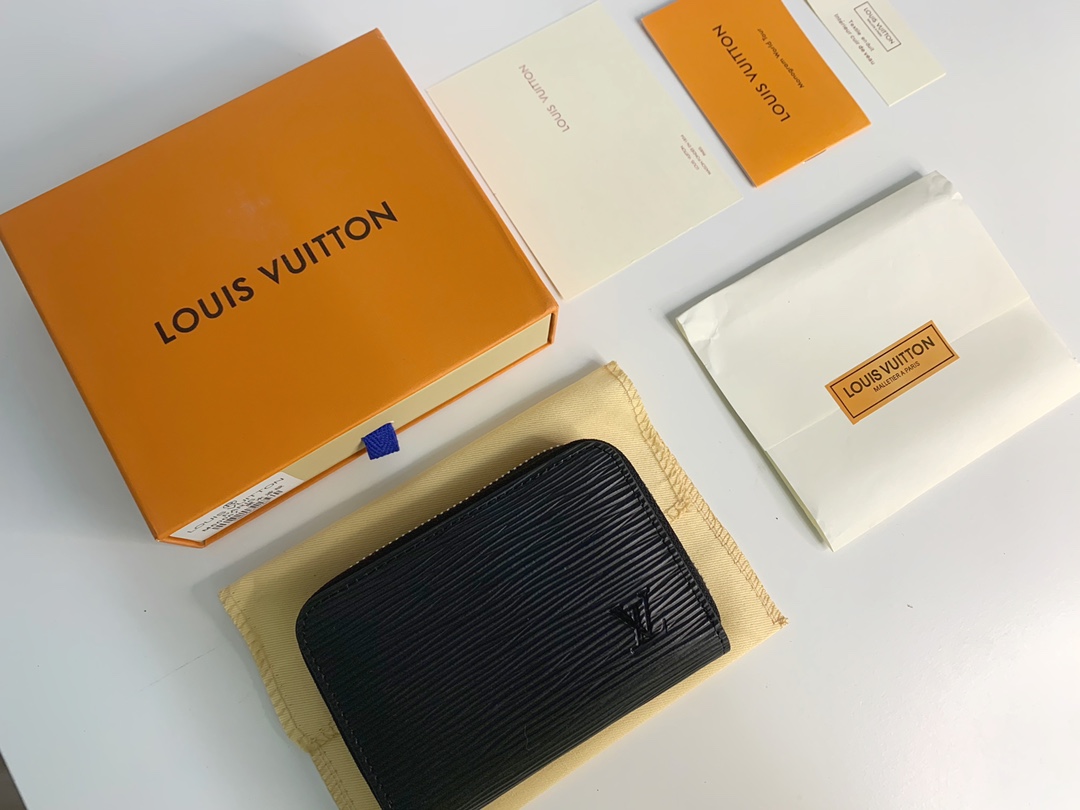 Louis Vuitton Zippy Coin Purse Wallet Black M60152