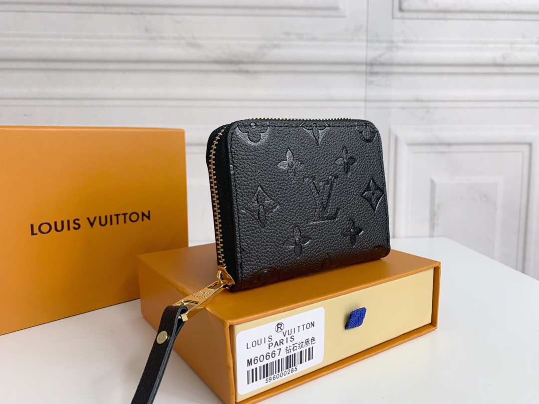 Louis Vuitton Zippy Coin Purse Wallet Black M60574