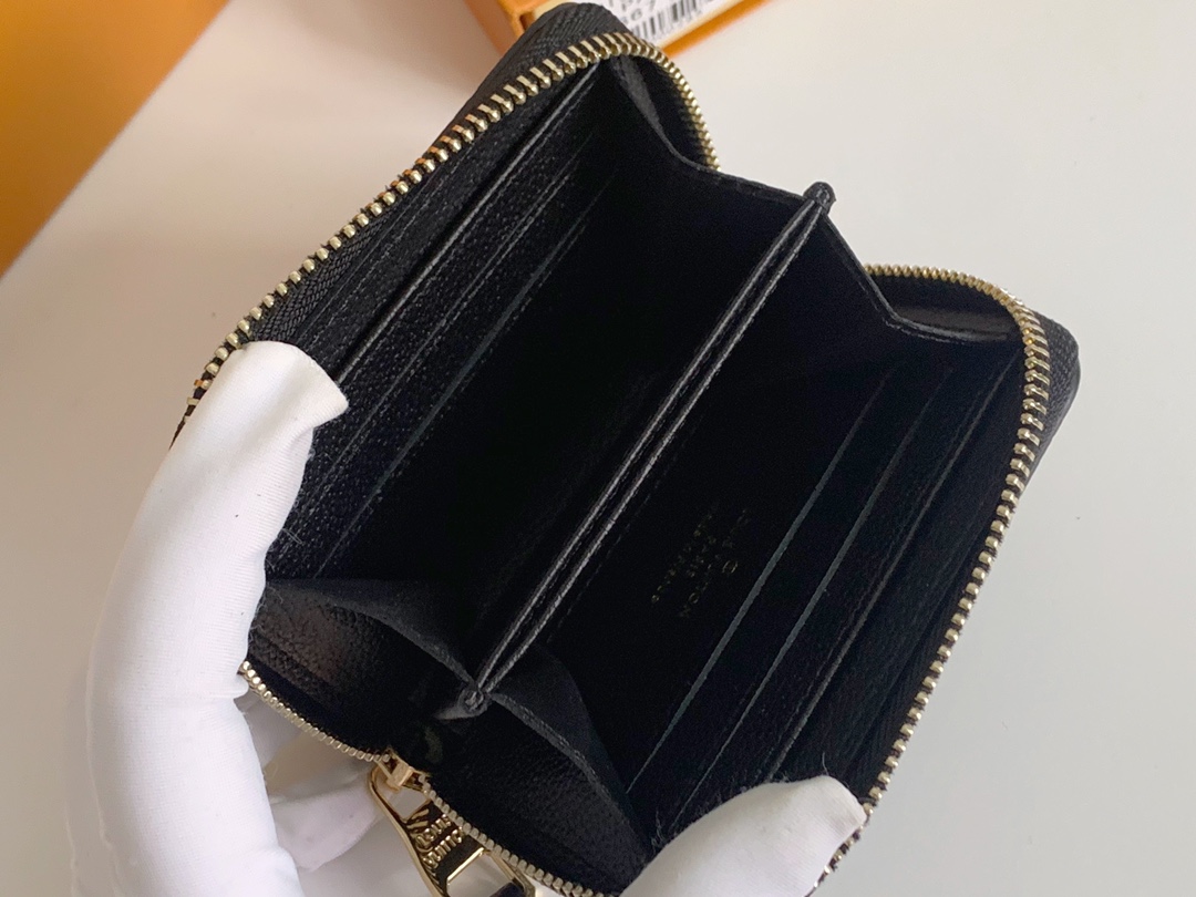 Louis Vuitton Zippy Coin Purse Wallet Black M60574