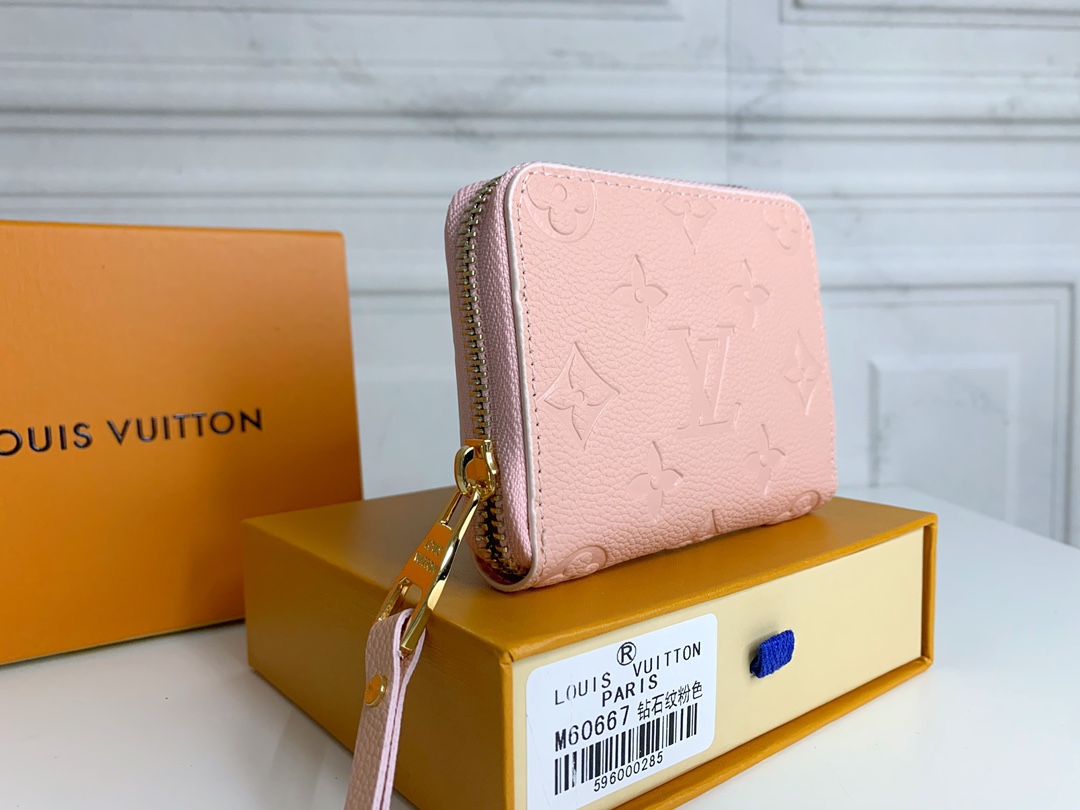 Louis Vuitton Zippy Coin Purse Wallet Pink M60574