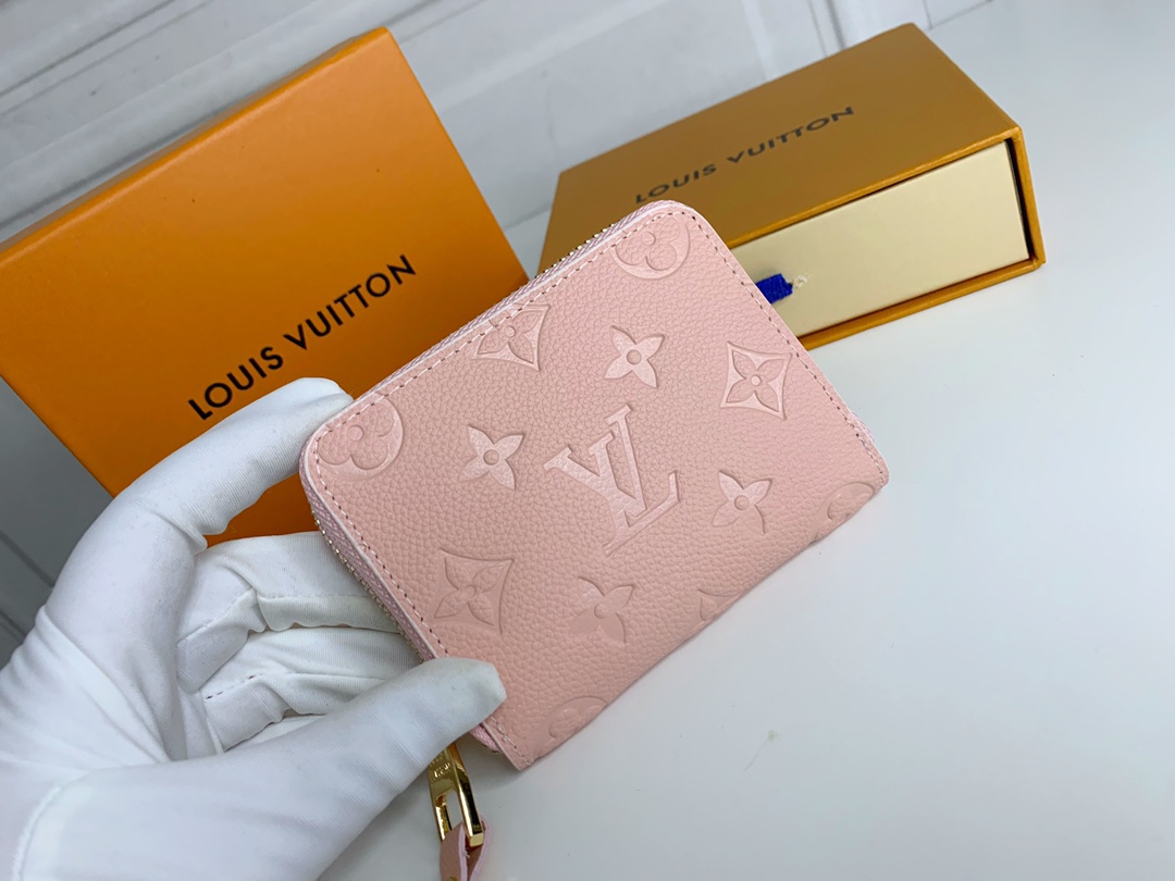 Louis Vuitton Zippy Coin Purse Wallet Pink M60574