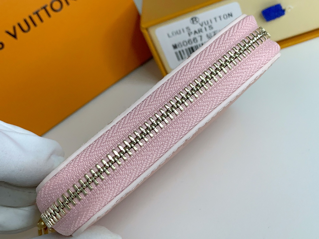 Louis Vuitton Zippy Coin Purse Wallet Pink M60574