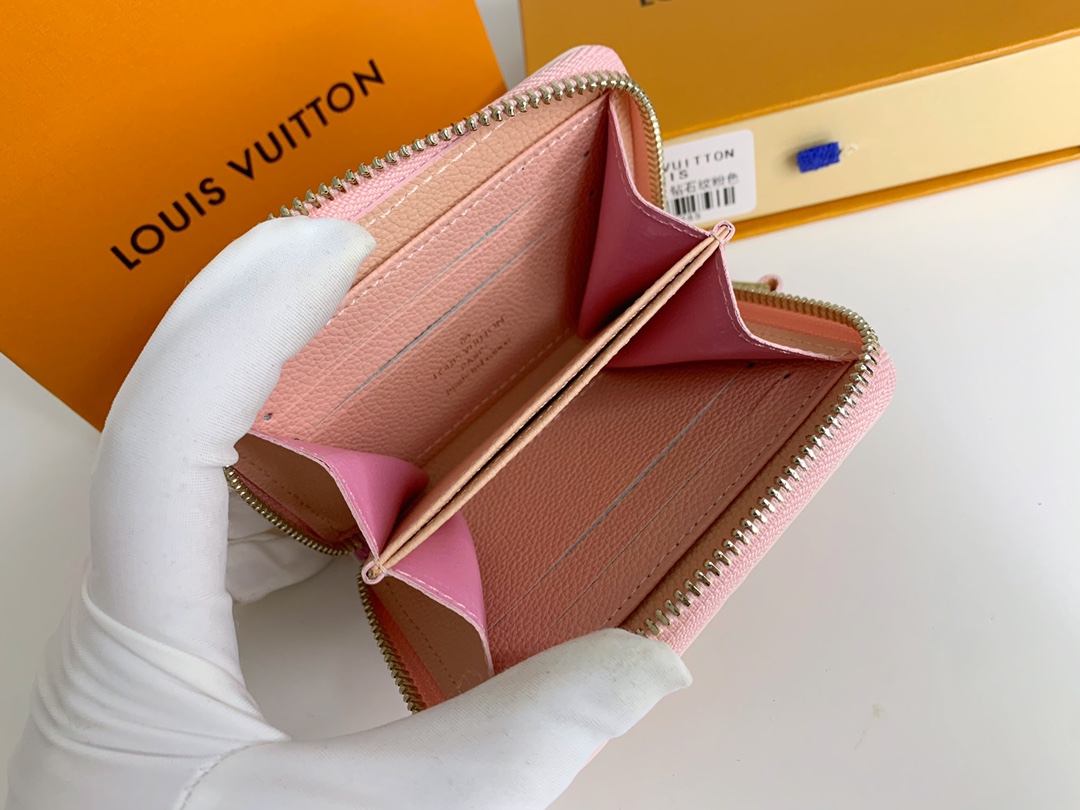 Louis Vuitton Zippy Coin Purse Wallet Pink M60574