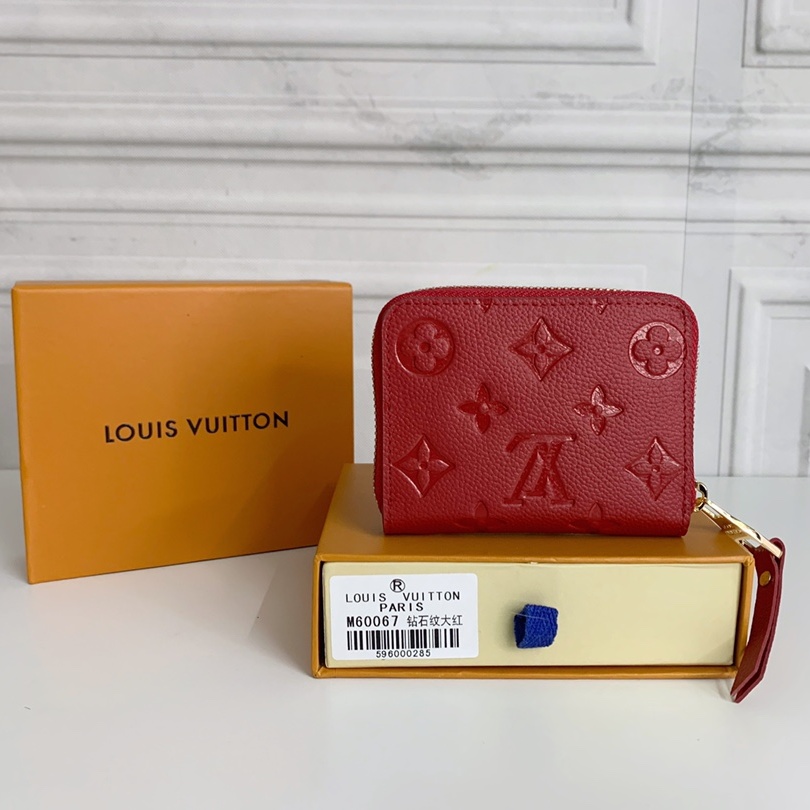 Louis Vuitton Zippy Coin Purse Wallet Red M60574