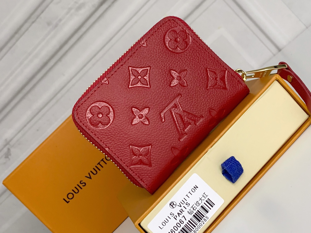 Louis Vuitton Zippy Coin Purse Wallet Red M60574