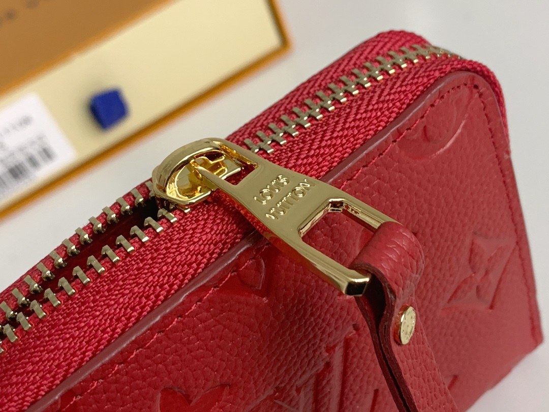 Louis Vuitton Zippy Coin Purse Wallet Red M60574