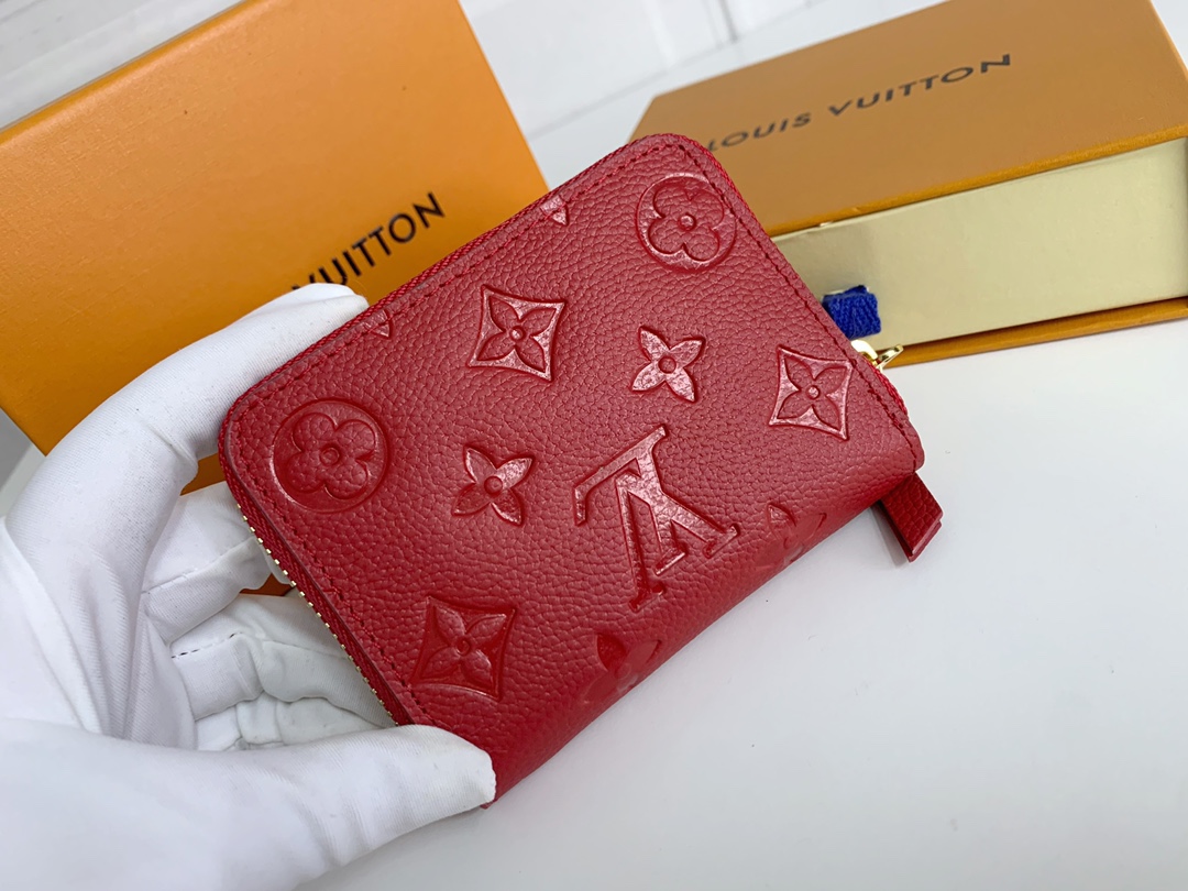 Louis Vuitton Zippy Coin Purse Wallet Red M60574