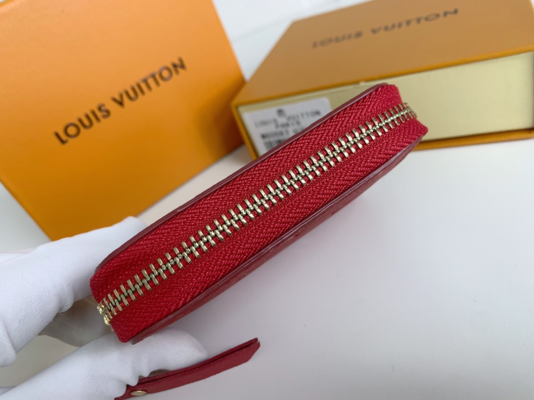 Louis Vuitton Zippy Coin Purse Wallet Red M60574