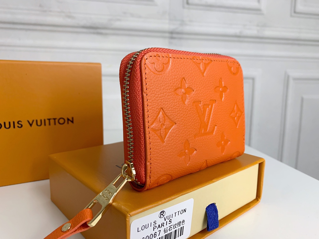 Louis Vuitton Zippy Coin Purse Wallet Orange M60574