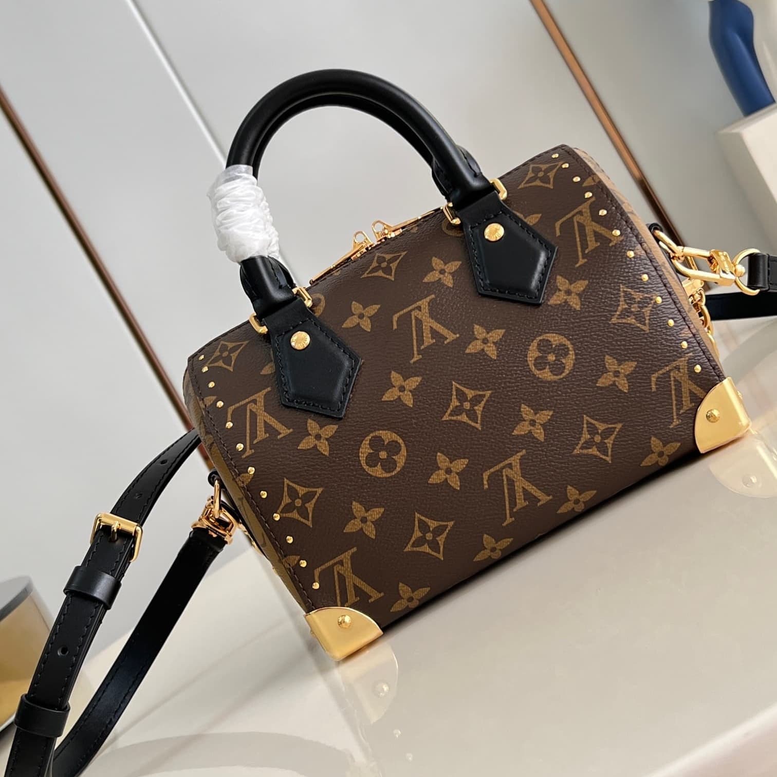 Louis Vuitton Speedy Trunk 20 Handbag Black M13146