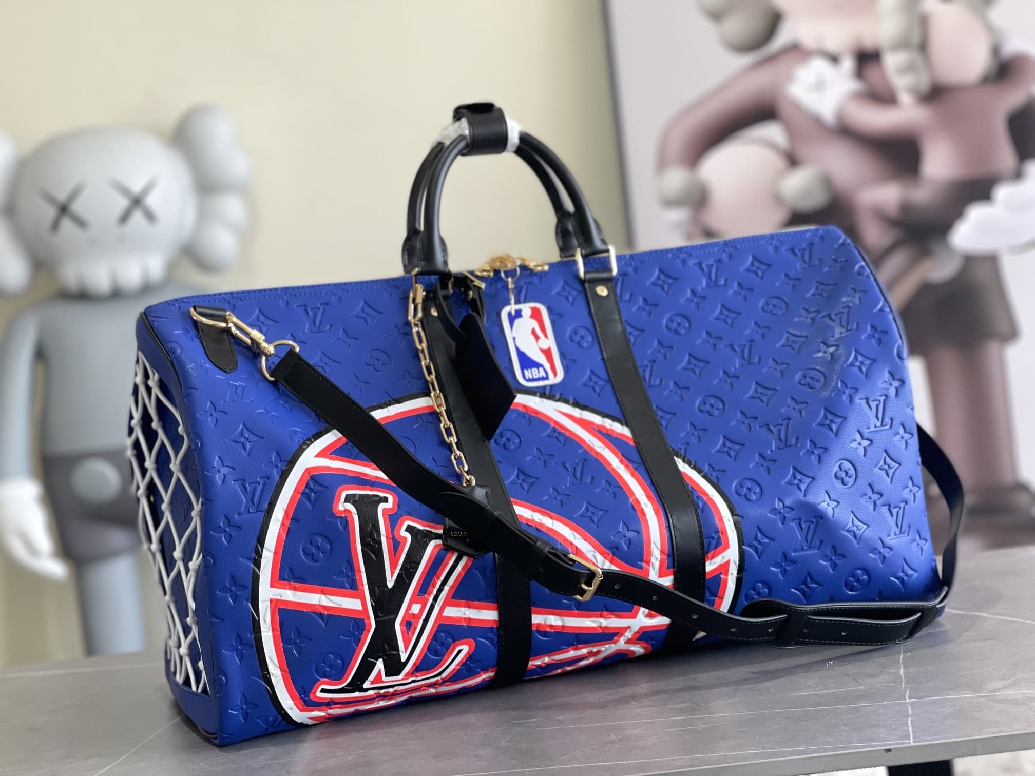 Louis Vuitton Keepall Sport 55 NBA Blue Basketball Weekend Duffle Bag M21105