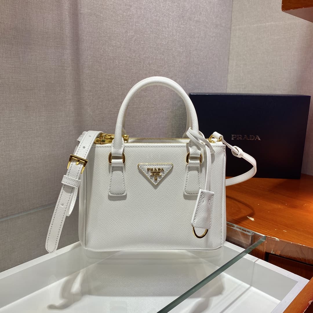 Prada Galleria Saffiano Leather mini-bag White 1BA906