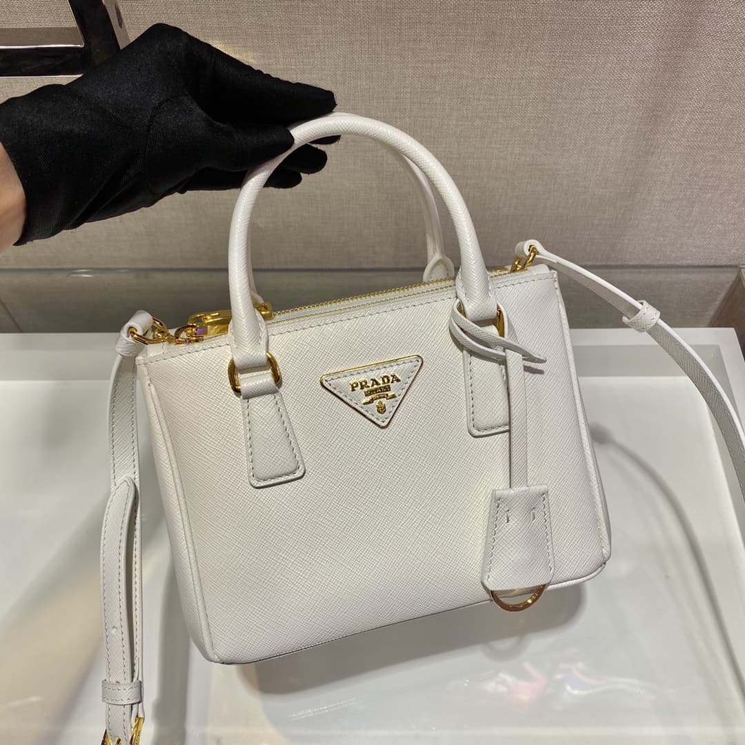 Prada Galleria Saffiano Leather mini-bag White 1BA906