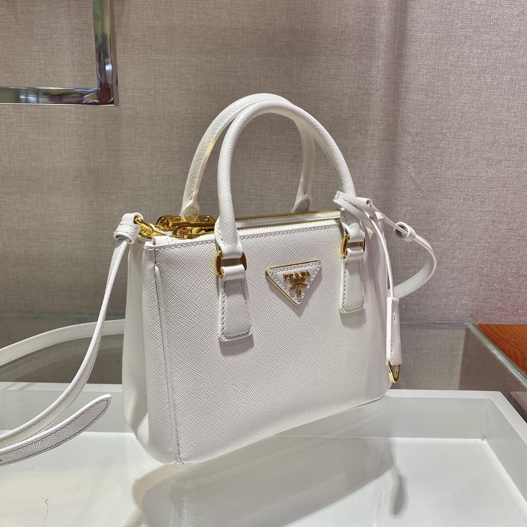 Prada Galleria Saffiano Leather mini-bag White 1BA906