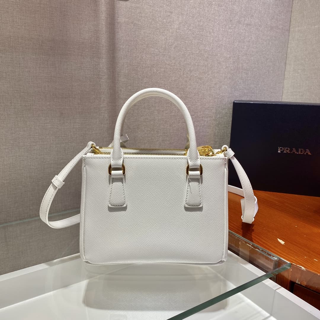 Prada Galleria Saffiano Leather mini-bag White 1BA906