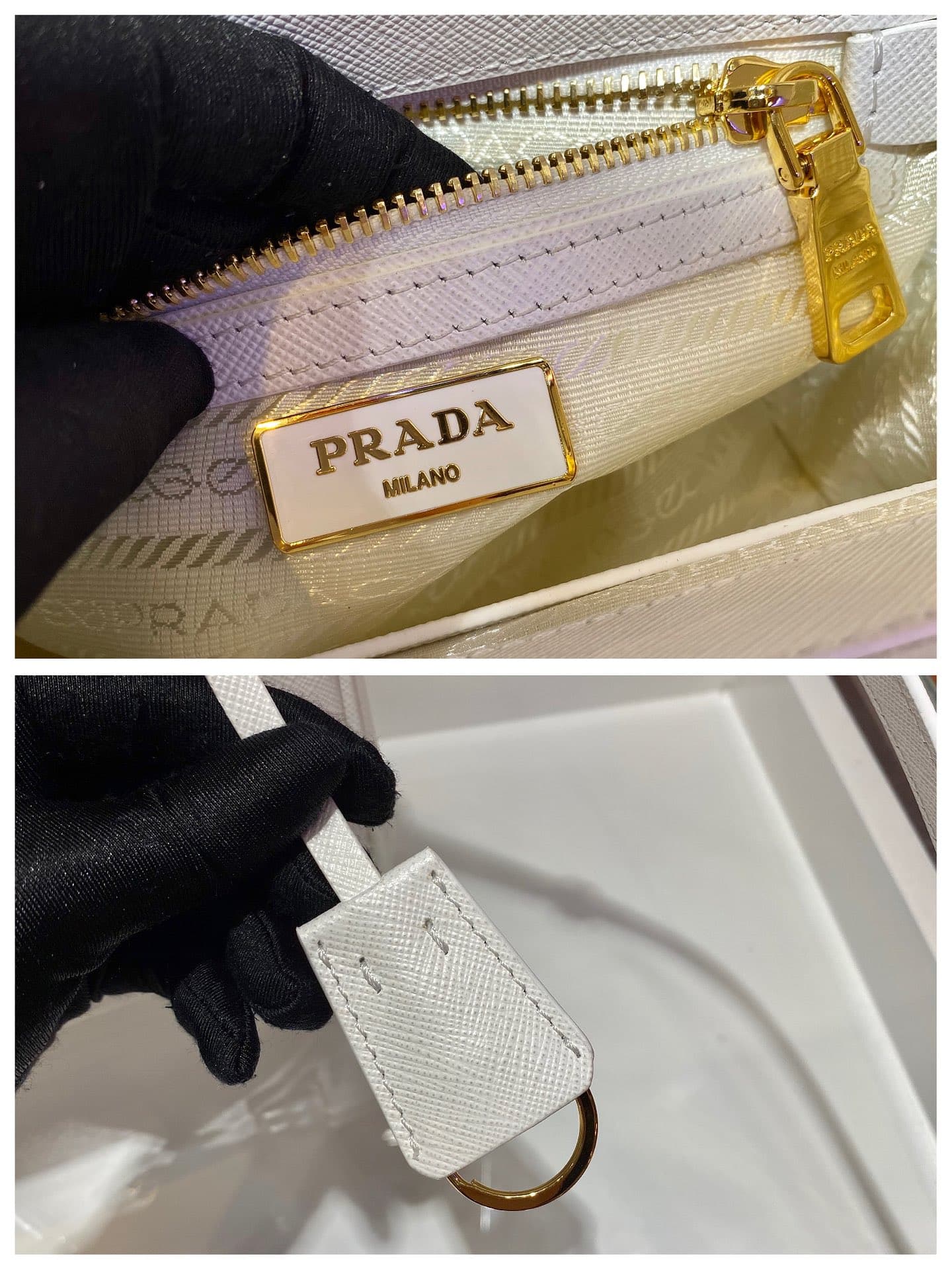 Prada Galleria Saffiano Leather mini-bag White 1BA906