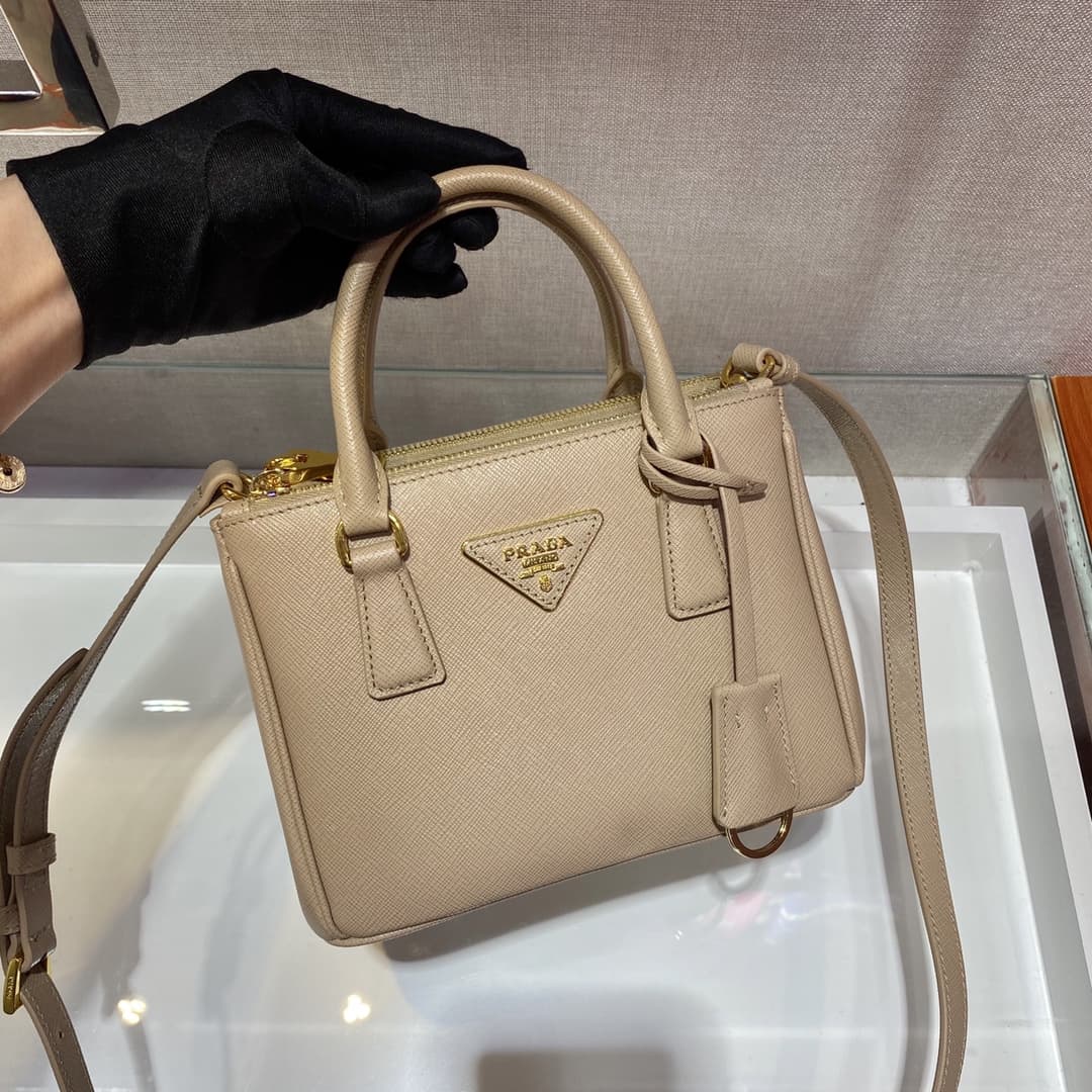 Prada Galleria Saffiano Leather mini-bag Beige 1BA906