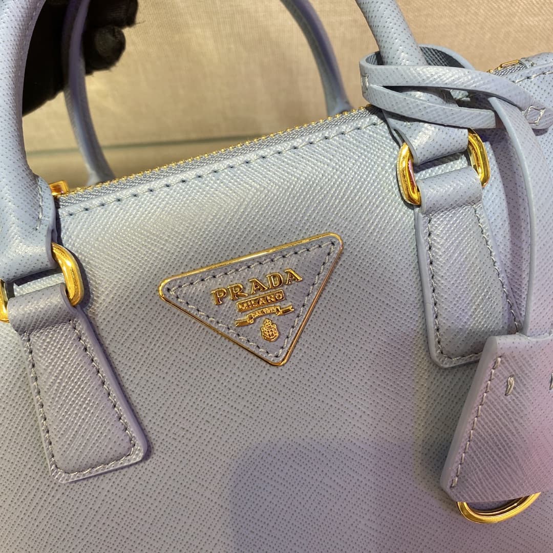 Prada Galleria Saffiano Leather mini-bag Light Blue 1BA906