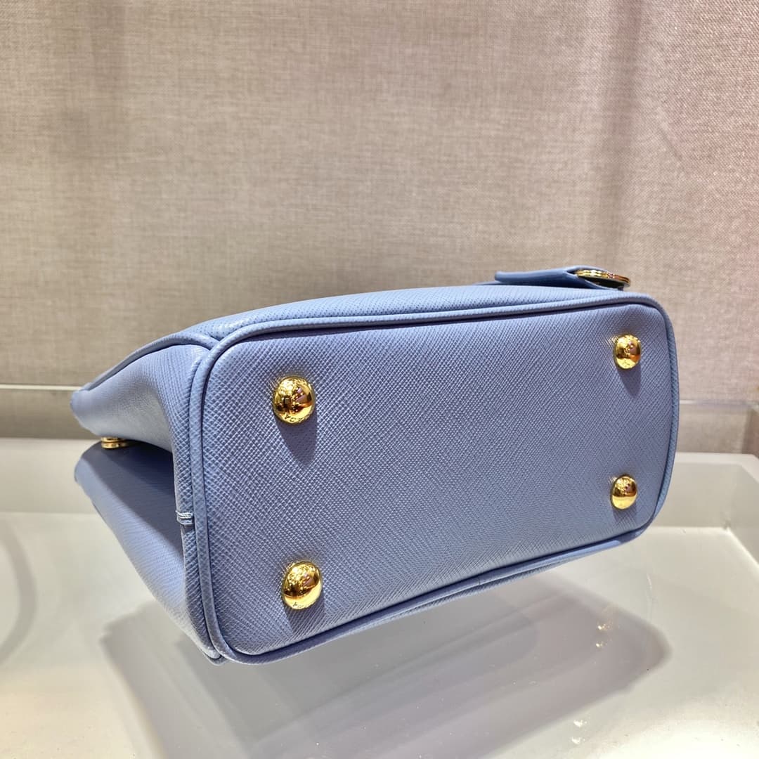 Prada Galleria Saffiano Leather mini-bag Light Blue 1BA906