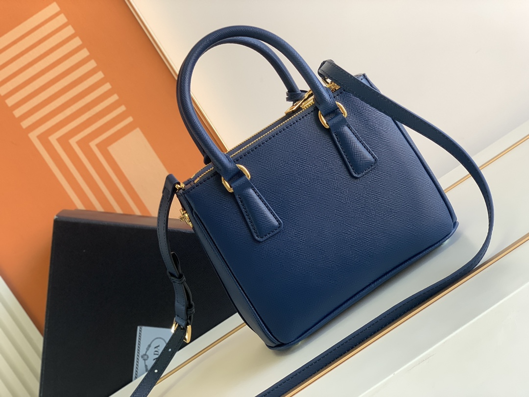 Prada Galleria Saffiano Leather mini-bag Dark Blue 1BA906