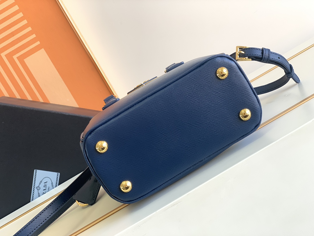 Prada Galleria Saffiano Leather mini-bag Dark Blue 1BA906