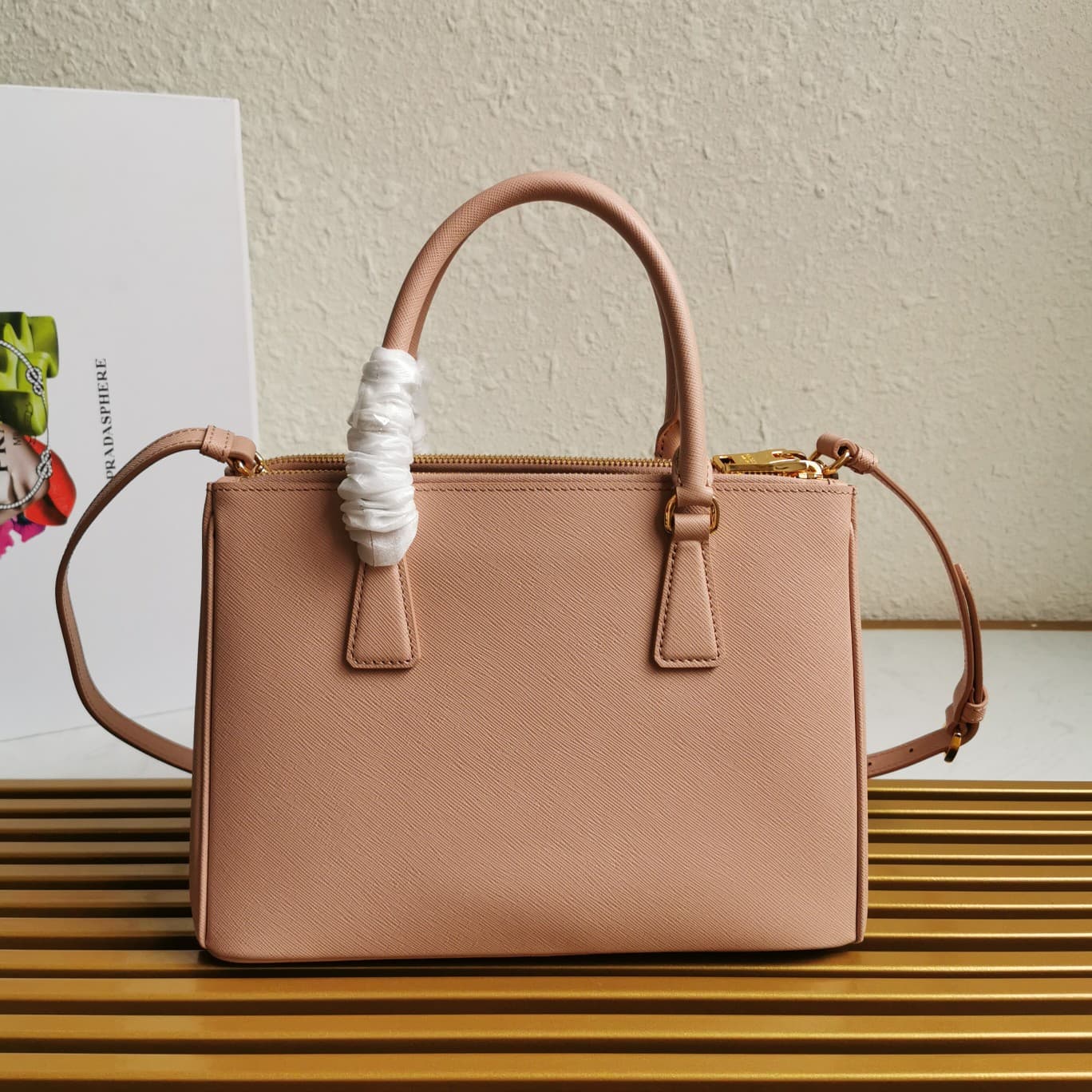 Prada Medium Galleria Saffiano Leather Bag Pink 1BA863