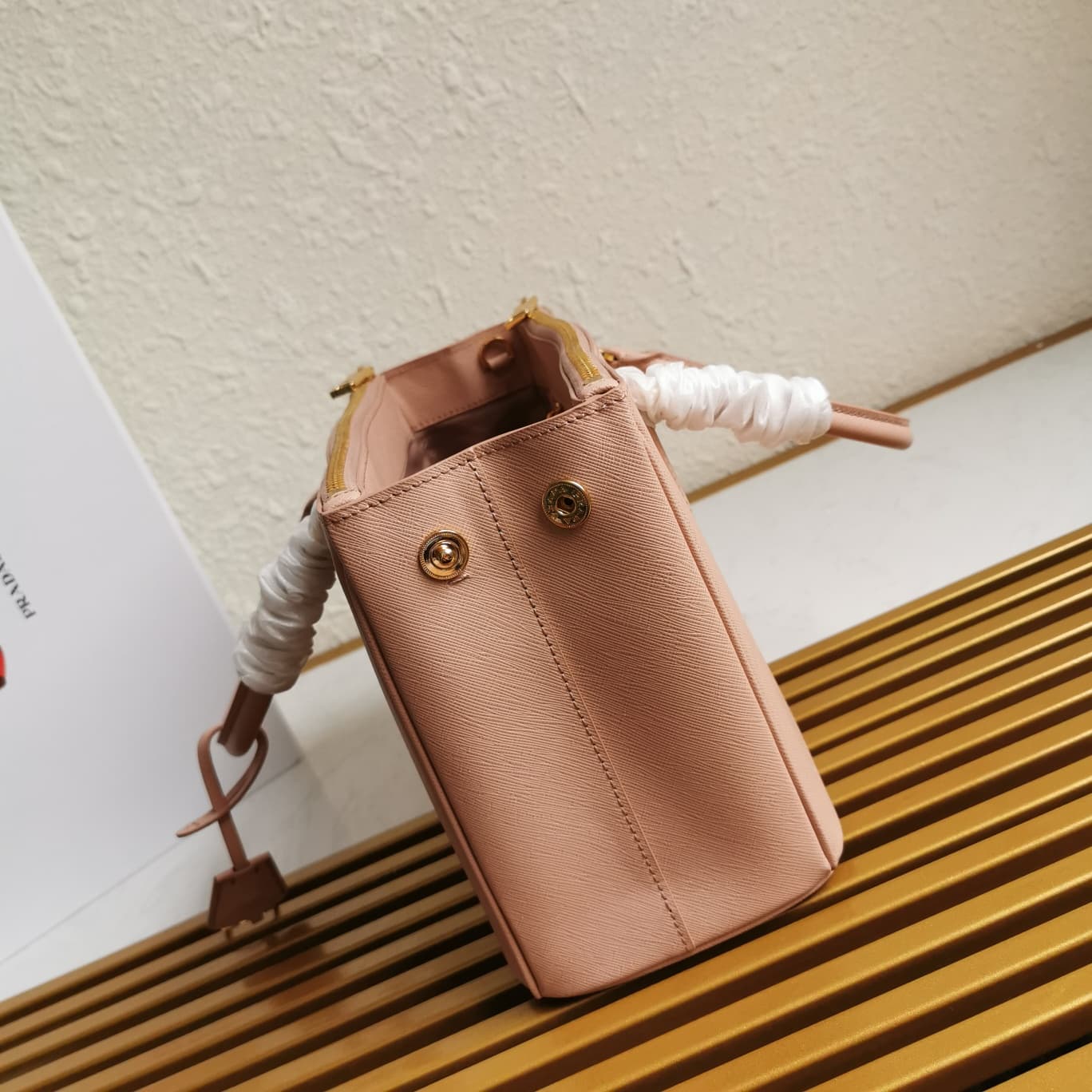 Prada Medium Galleria Saffiano Leather Bag Pink 1BA863