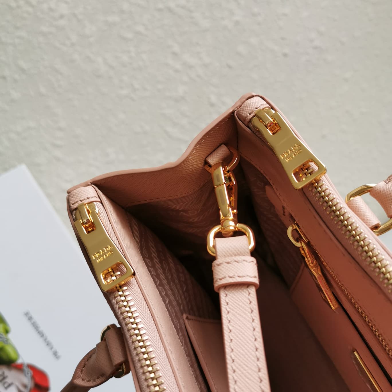 Prada Medium Galleria Saffiano Leather Bag Pink 1BA863