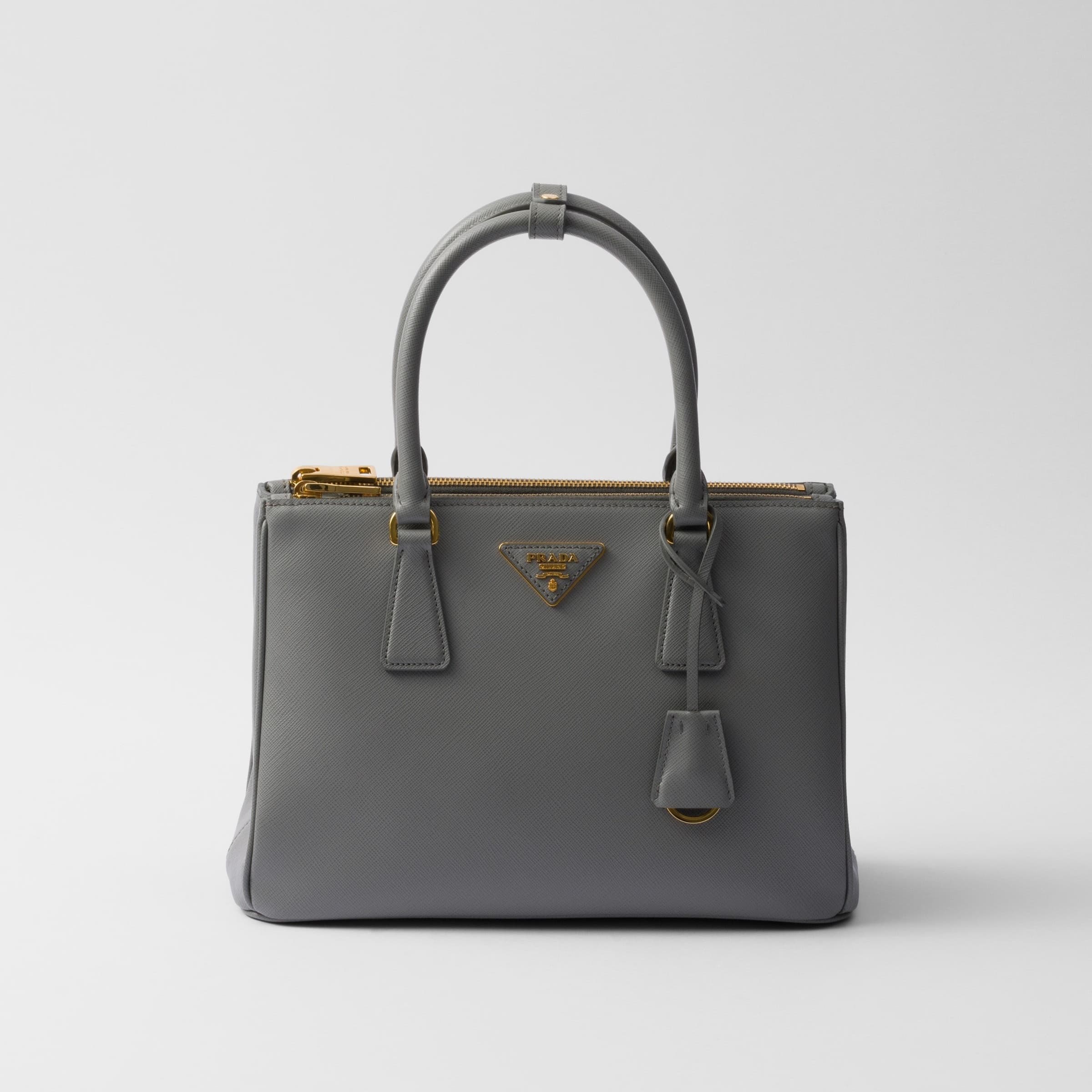 Prada Medium Galleria Saffiano Leather Bag Grey 1BA863