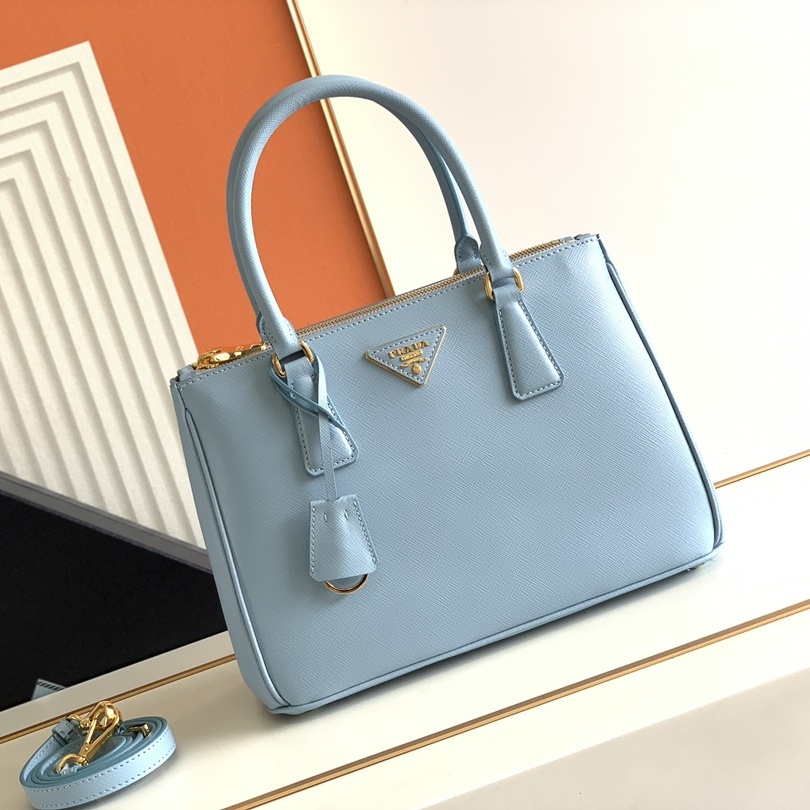 Prada Medium Galleria Saffiano Leather Bag Light Blue 1BA863