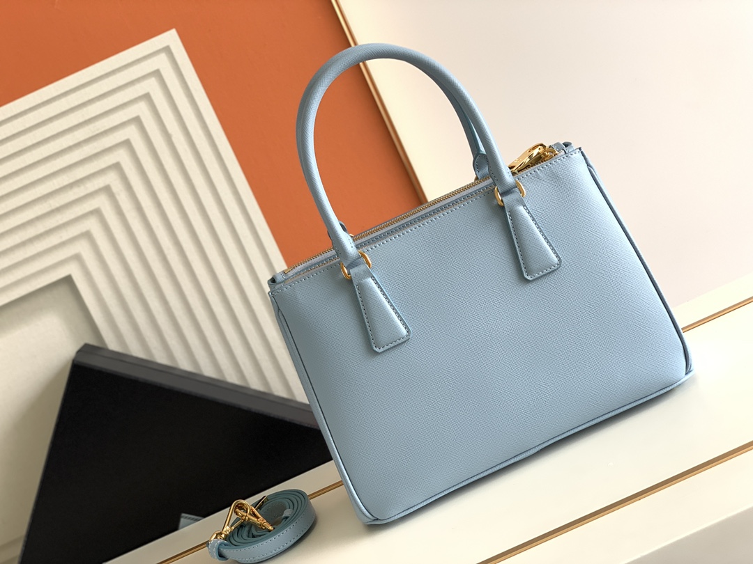 Prada Medium Galleria Saffiano Leather Bag Light Blue 1BA863