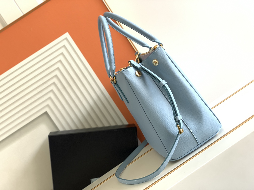 Prada Large Galleria Saffiano Leather Bag Light Blue 1BA274