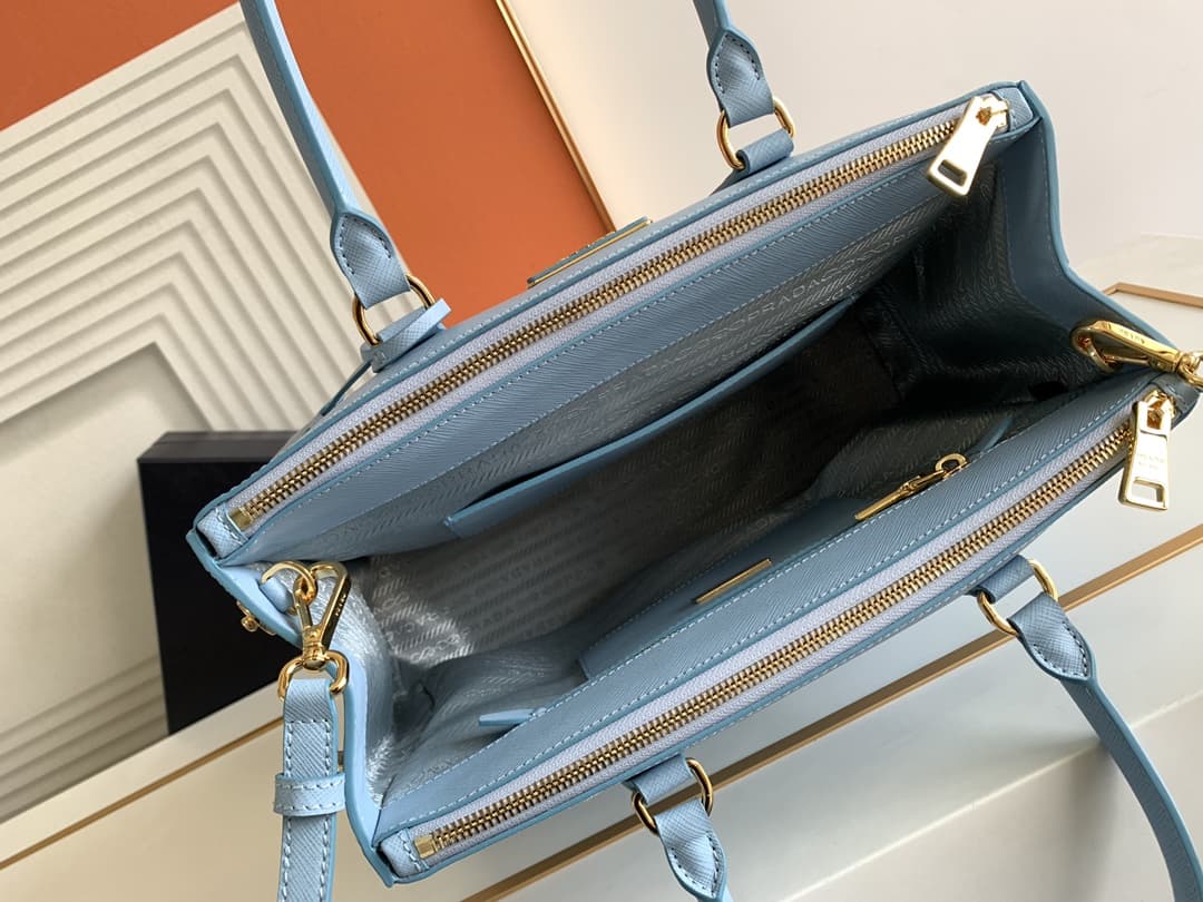 Prada Large Galleria Saffiano Leather Bag Light Blue 1BA274