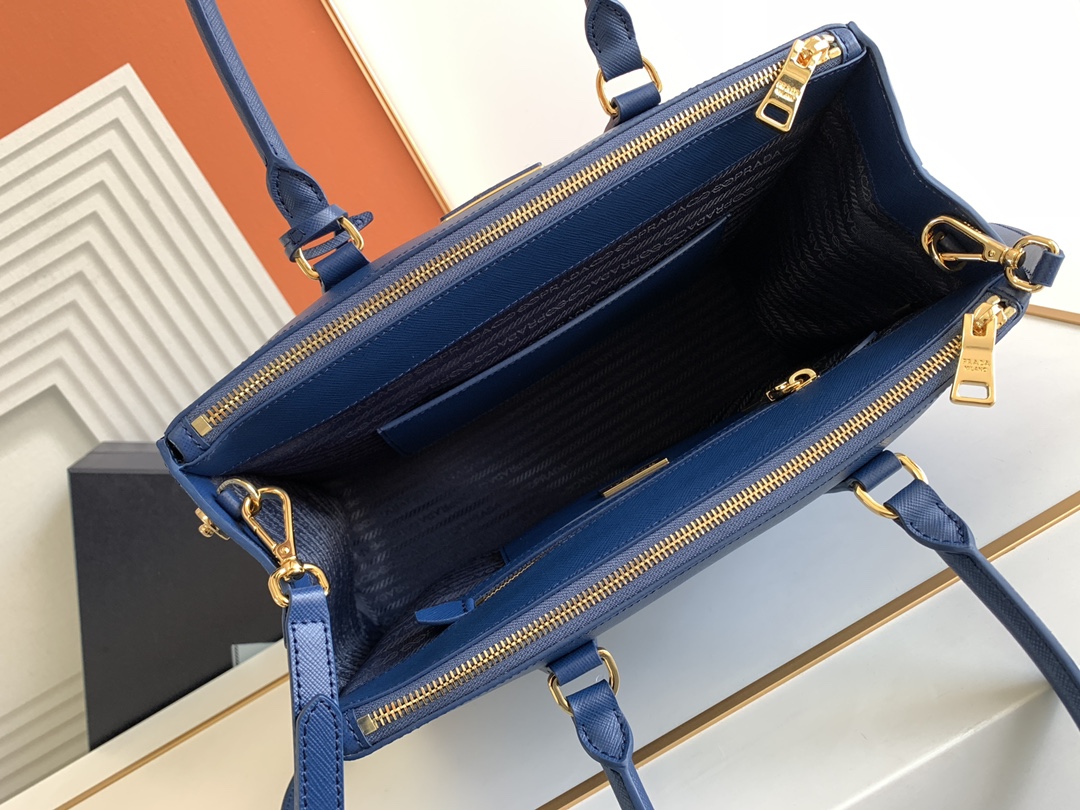 Prada Large Galleria Saffiano Leather Bag Dark Blue 1BA274