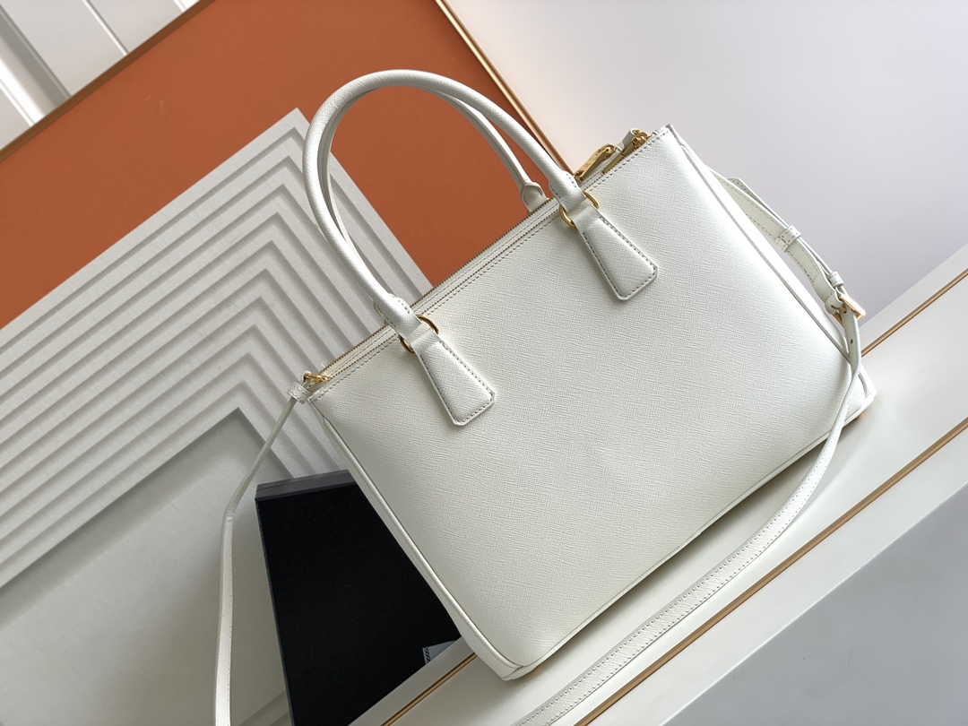 Prada Large Galleria Saffiano Leather Bag White 1BA274