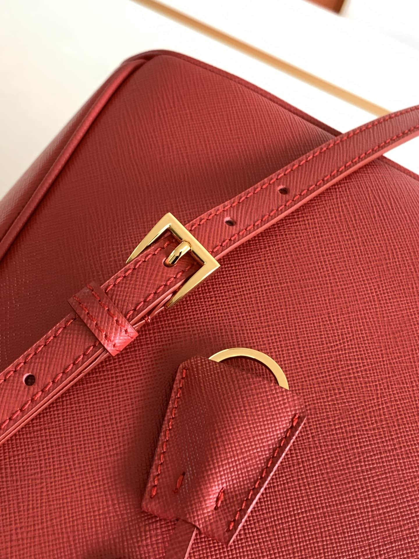 Prada Large Galleria Saffiano Leather Bag Red 1BA274